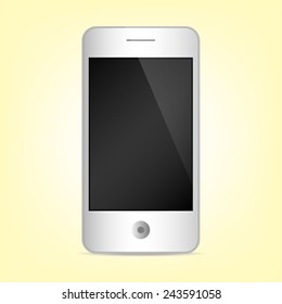 smart phone with color wallpaper isolated / realistic 
