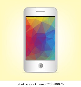 smart phone with color wallpaper realistic for you desugn