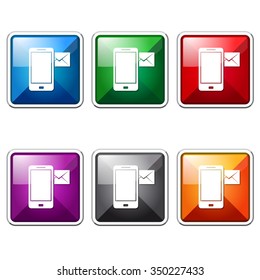 Smart Phone Colorful Vector Icon Button