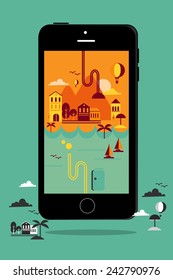 Smart phone concept style info graphic travel 