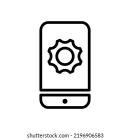 Smart phone configuration icon, Line Vector graphics