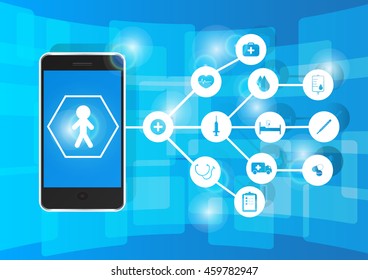 Smart Phone connect for healthy, Vector illustrator