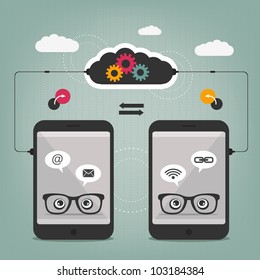 smart phone connection - abstract concept