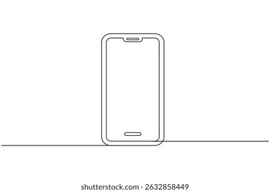 Smart phone continuous one line drawing minimalist outline vector