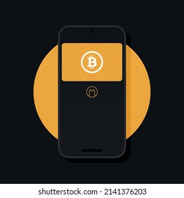 Smartphone mit Kreditkarte für Bitcon-Zahlungen