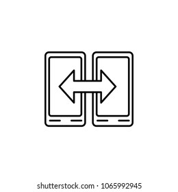 smart phone data exchange icon. Element of simple icon for websites, web design, mobile app, info graphics. Thin line icon for website design and development, app development on white background