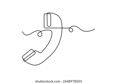 Smart phone design with continuous line for online art and technology user interface

