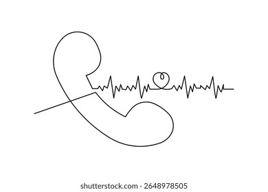 Design de telefone inteligente com linha contínua para arte on-line e interface de usuário de tecnologia
