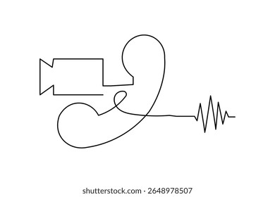 Smart phone design with continuous line for online art and technology user interface
