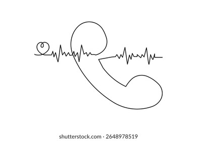 Smart phone design with continuous line for online art and technology user interface
