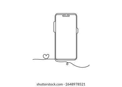 Design de telefone inteligente com linha contínua para arte on-line e interface de usuário de tecnologia
