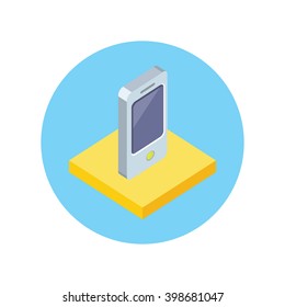 Smart phone design flat icon isolated. Telephone mobile and smart phone isolated, mobile phone, cell touch screen phone, touchscreen isometric 3d electronic smartphone vector illustration