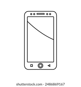 Smart phone design line art vector illustration 