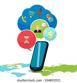 Smart Phone Device Icon Bubble Vector