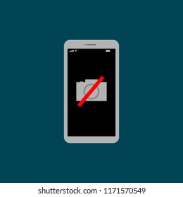 smart phone with do not take a photo  sign on screen 
