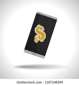Smart phone with dollar sign