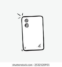 Smart phone doodle icon. Hand drawn sketch in vector
