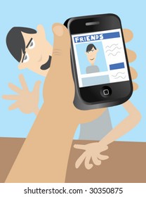 Smart Phone - Dumb Friend - Vector Illustration