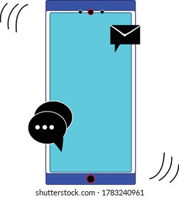 smart phone with email and message