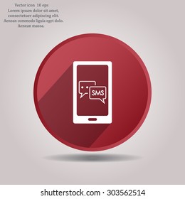 Smart phone email or sms icon. Mobile mail sign symbol.