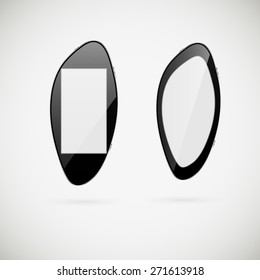 The smart phone executed in style of ergonomic design.
