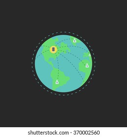 Smart phone exportation in the world. vector flat color