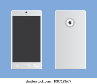 Smart Phone  with face And back camera Papercut vector