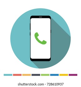 Smart phone flat web icon. Vector Illustration.