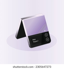 Smart Phone Flip mockup view from behind