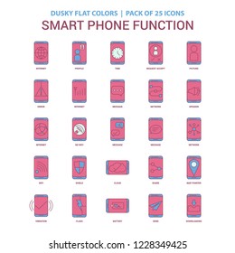 Smart phone functions icon Dusky Flat color - Vintage 25 Icon Pack