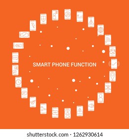 Smart phone functions Icon Set. Infographic Vector Template