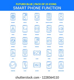 Smart phone functions Icons - Futuro Blue 25 Icon pack