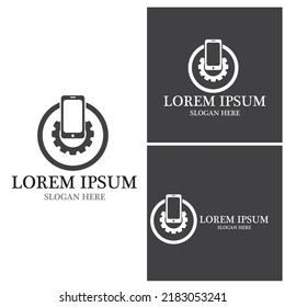 plantilla vectorial del logotipo del gadget del teléfono inteligente
