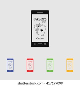 Smart phone Gambling vector icon