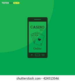 Smart phone Gambling vector icon
