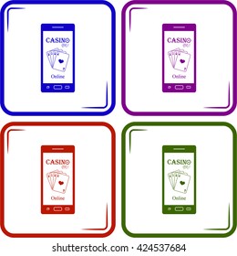 Smart phone Gambling vector icon