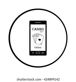 Smart phone Gambling vector icon