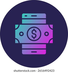 Smart Phone Glyph Circle Gradient Icon