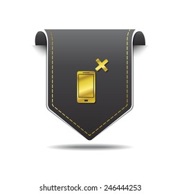 Smart Phone golden Vector Icon Design