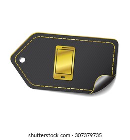 Smart Phone golden Vector Icon Design