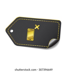 Smart Phone golden Vector Icon Design