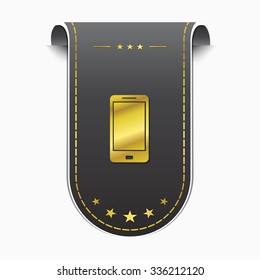 Smart Phone golden Vector Icon Design