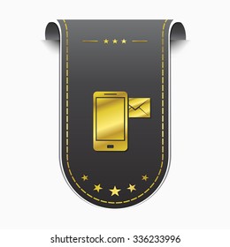 Smart Phone golden Vector Icon Design