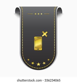 Smart Phone golden Vector Icon Design