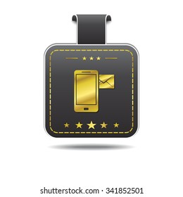 Smart Phone golden Vector Icon Design