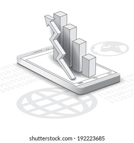 Smart phone and graph concept