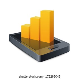 Smart Phone with a graph illustration