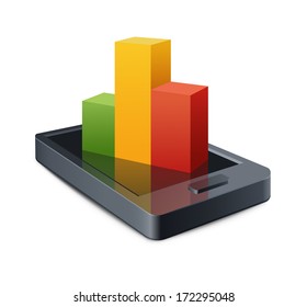 Smart Phone with a graph illustration