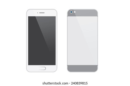 Smart Phone with gray color. vector Illustration 