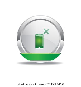 Smart Phone Green Vector Icon Button
